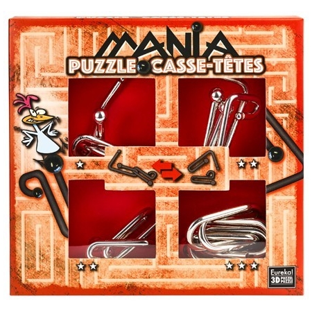 Eureka ŁAMIGŁÓWKI METALOWE 4 szt Zestaw  Czerwony  Puzzle Mania